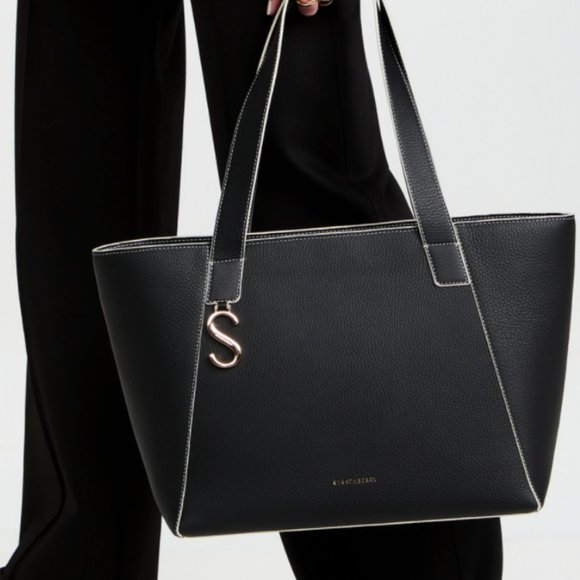 Strathberry Cabas Tote in Black / Vanilla MSRP $595 - Picture 1 of 7